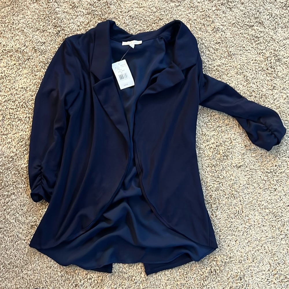 Moa Moa Navy Open Front Cardigan NWT